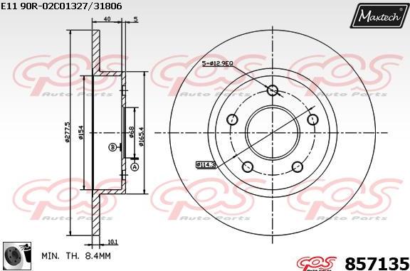 Maxtech 871510 - Тормозной диск autospares.lv