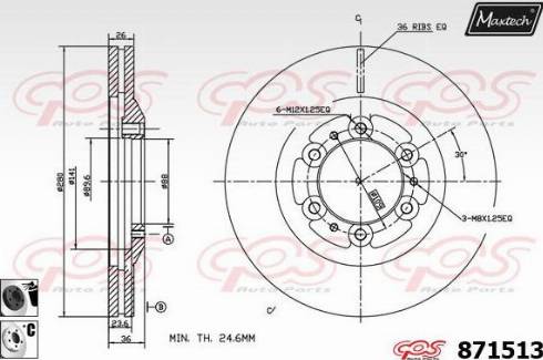 Maxtech 871513.6060 - Тормозной диск autospares.lv