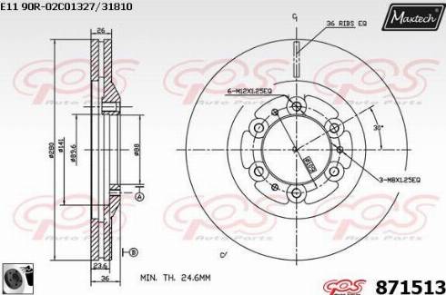 Maxtech 871513.0060 - Тормозной диск autospares.lv