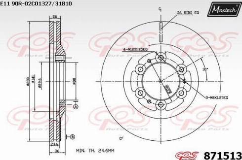 Maxtech 871513.0000 - Тормозной диск autospares.lv