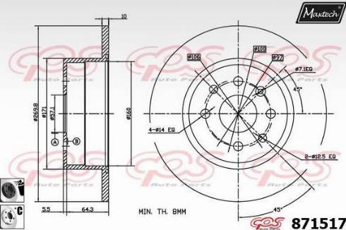 Maxtech 871517.6060 - Тормозной диск autospares.lv