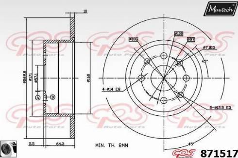 Maxtech 871517.0060 - Тормозной диск autospares.lv