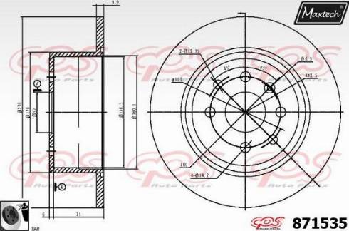 Maxtech 871535.0060 - Тормозной диск autospares.lv