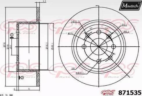 Maxtech 871535.0000 - Тормозной диск autospares.lv