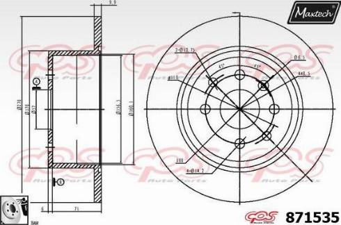 Maxtech 871535.0080 - Тормозной диск autospares.lv