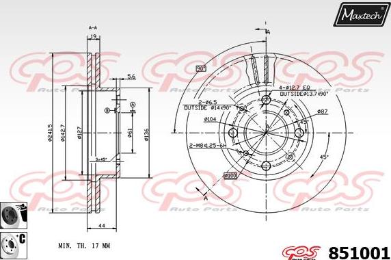 Maxtech 871535 - Тормозной диск autospares.lv