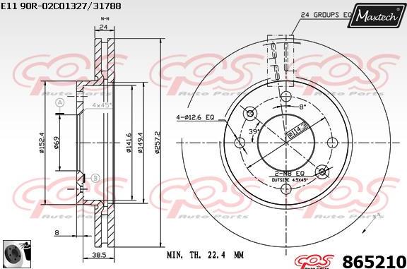 Maxtech 871536 - Тормозной диск autospares.lv