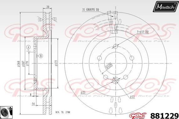 Maxtech 871538 - Тормозной диск autospares.lv