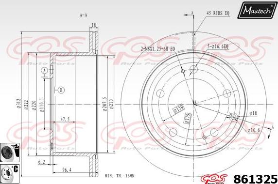 Maxtech 871533 - Тормозной диск autospares.lv