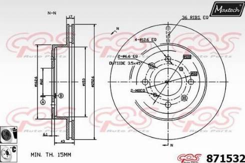 Maxtech 871532.6060 - Тормозной диск autospares.lv