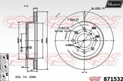 Maxtech 871532.6880 - Тормозной диск autospares.lv