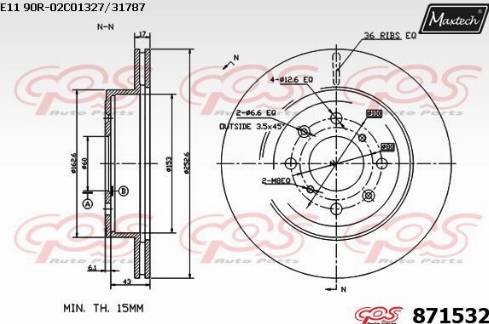 Maxtech 871532.0000 - Тормозной диск autospares.lv