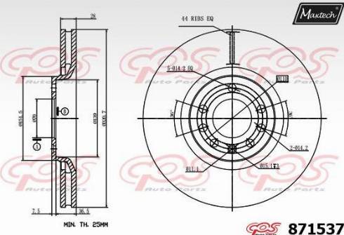 Maxtech 871537.0000 - Тормозной диск autospares.lv