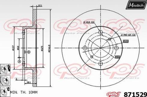 Maxtech 871529.6980 - Тормозной диск autospares.lv