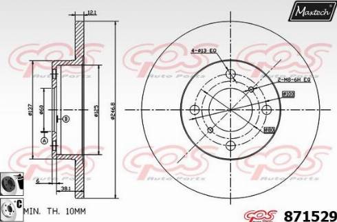 Maxtech 871529.6060 - Тормозной диск autospares.lv