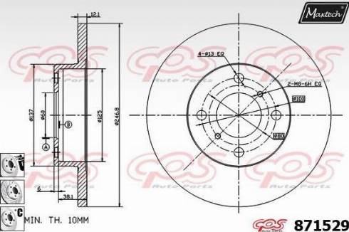 Maxtech 871529.6880 - Тормозной диск autospares.lv