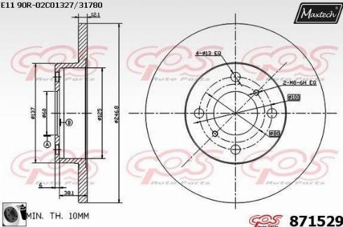 Maxtech 871529.0060 - Тормозной диск autospares.lv