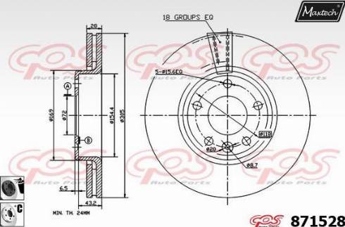 Maxtech 871528.6060 - Тормозной диск autospares.lv