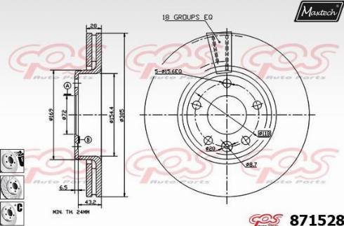 Maxtech 871528.6880 - Тормозной диск autospares.lv