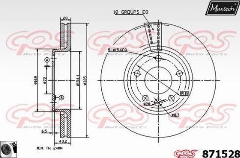 Maxtech 871528.0060 - Тормозной диск autospares.lv