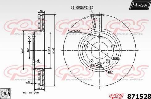 Maxtech 871528.0080 - Тормозной диск autospares.lv