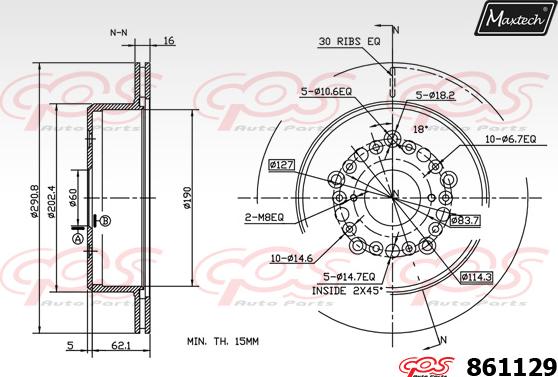 Maxtech 871528 - Тормозной диск autospares.lv