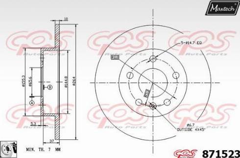 Maxtech 871523.0080 - Тормозной диск autospares.lv