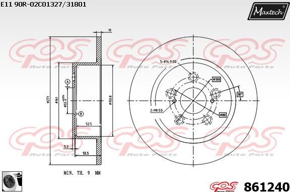 Maxtech 871523 - Тормозной диск autospares.lv