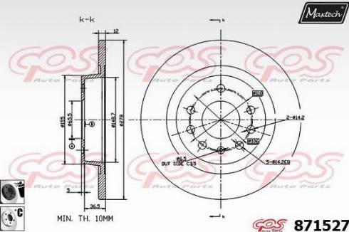 Maxtech 871527.6060 - Тормозной диск autospares.lv