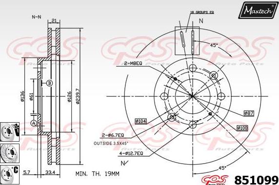 Maxtech 871527 - Тормозной диск autospares.lv