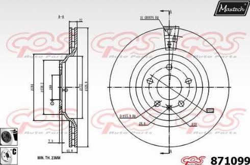 Maxtech 871099.6060 - Тормозной диск autospares.lv