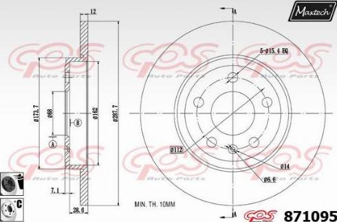 Maxtech 871095.6060 - Тормозной диск autospares.lv