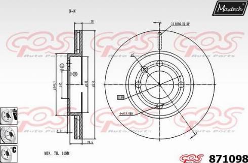 Maxtech 871098.6980 - Тормозной диск autospares.lv