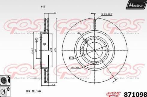 Maxtech 871098.6060 - Тормозной диск autospares.lv