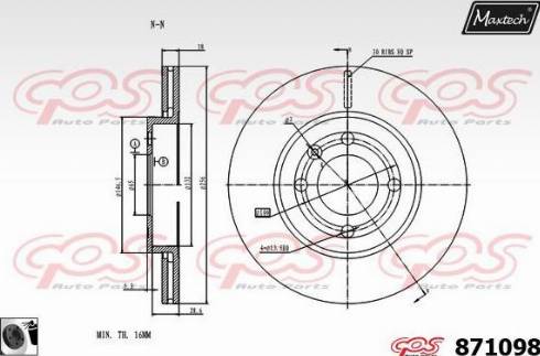 Maxtech 871098.0060 - Тормозной диск autospares.lv