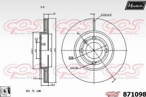 Maxtech 871098.0080 - Тормозной диск autospares.lv