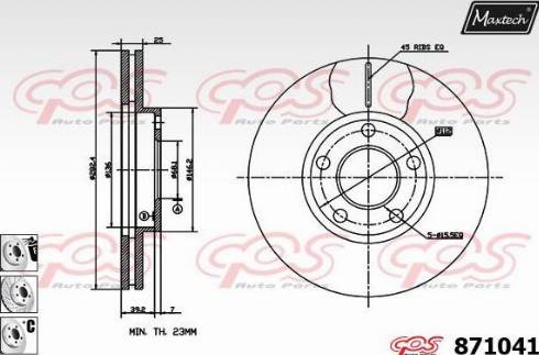 Maxtech 871041.6980 - Тормозной диск autospares.lv