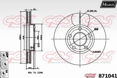 Maxtech 871041.6880 - Тормозной диск autospares.lv