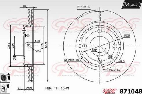 Maxtech 871048.6060 - Тормозной диск autospares.lv