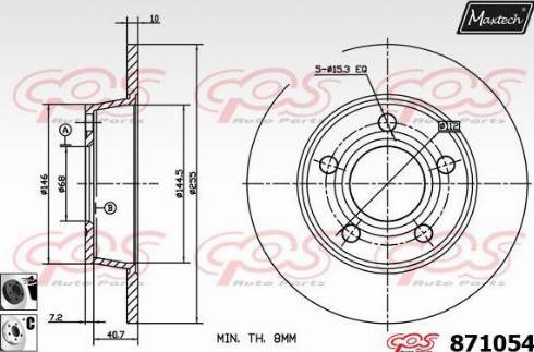 Maxtech 871054.6060 - Тормозной диск autospares.lv