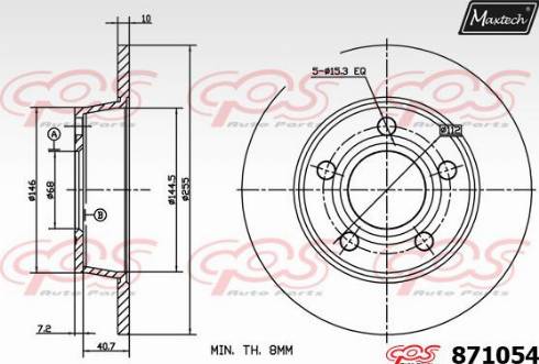 Maxtech 871054.0000 - Тормозной диск autospares.lv