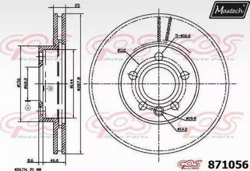 Maxtech 871056.0000 - Тормозной диск autospares.lv