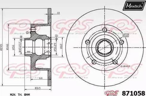 Maxtech 871058.0000 - Тормозной диск autospares.lv