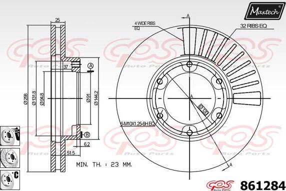 Maxtech 871069 - Тормозной диск autospares.lv