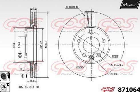 Maxtech 871064.6060 - Тормозной диск autospares.lv