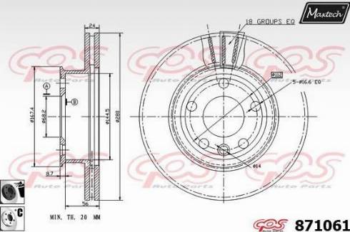 Maxtech 871061.6060 - Тормозной диск autospares.lv