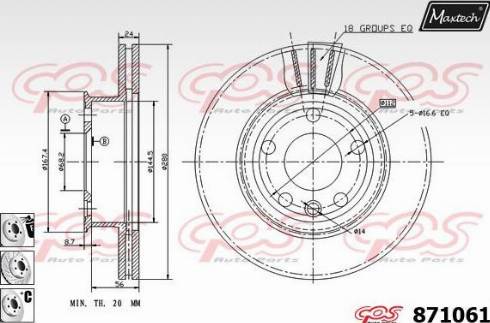 Maxtech 871061.6880 - Тормозной диск autospares.lv