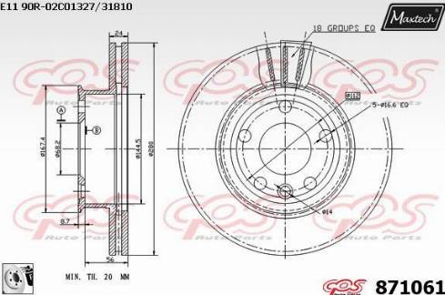 Maxtech 871061.0080 - Тормозной диск autospares.lv