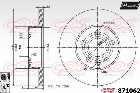 Maxtech 871062.6060 - Тормозной диск autospares.lv