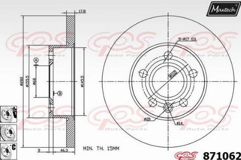 Maxtech 871062.6880 - Тормозной диск autospares.lv